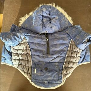 Small dog Blue and Gray Winter Jacket